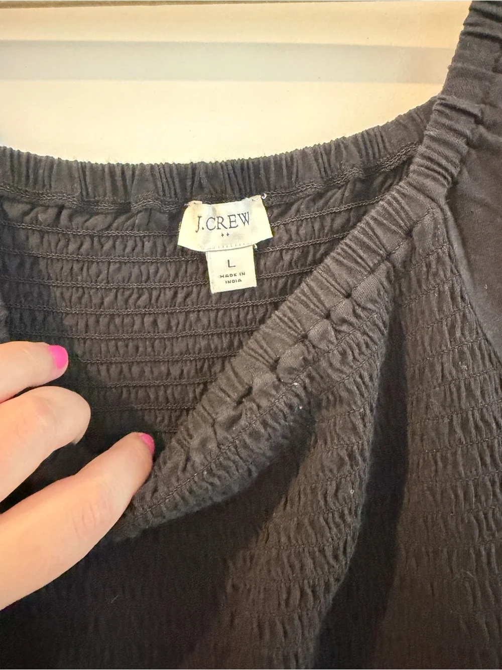 J. Crew Black Smocked Tiered Maxi Dress